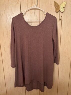 First Love Mauve Scoop Neck 3/4 Sleeve Tunic